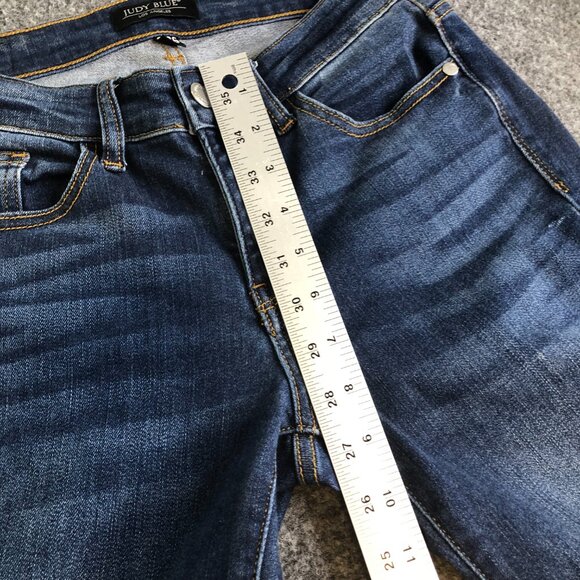 Judy Blue Jeans Womens 3/26 Blue Straight Fit Denim Stretch Mid Rise Comfy 26x30 - Picture 7 of 12